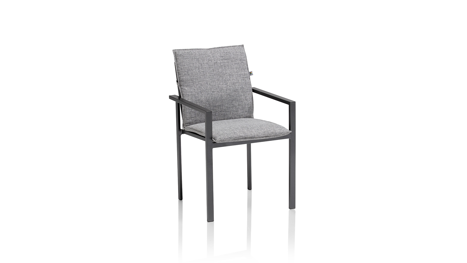 Dining armchair, anthracite, cushion light grey mo