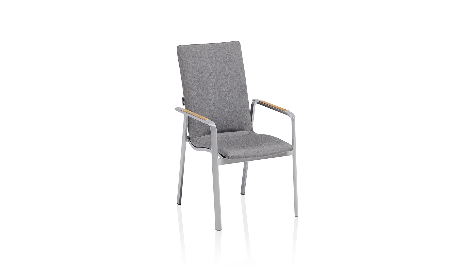 Stacking armchair with high backrest, aluminium/ s