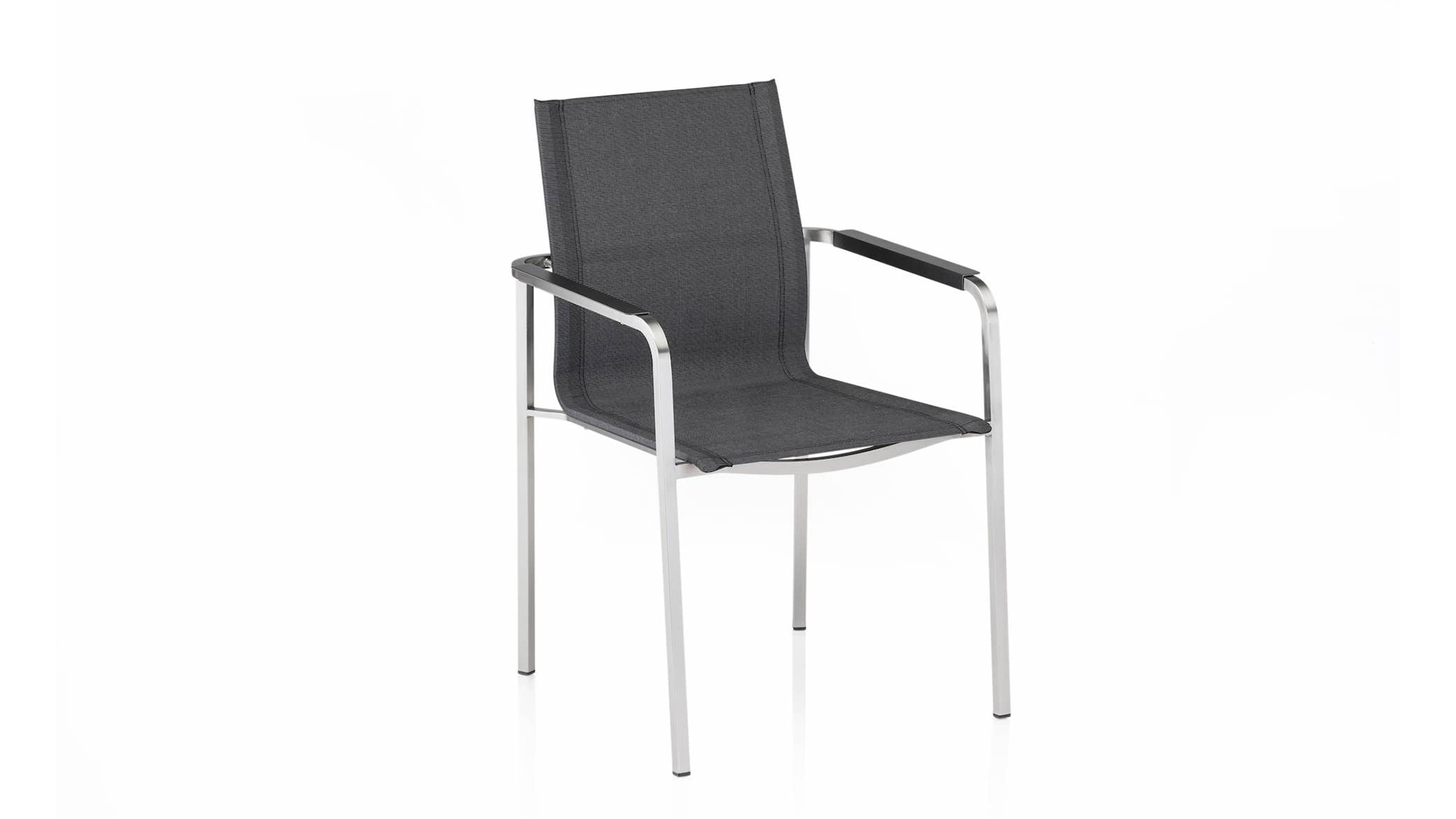 Stacking chair, stainless steel/charcoal