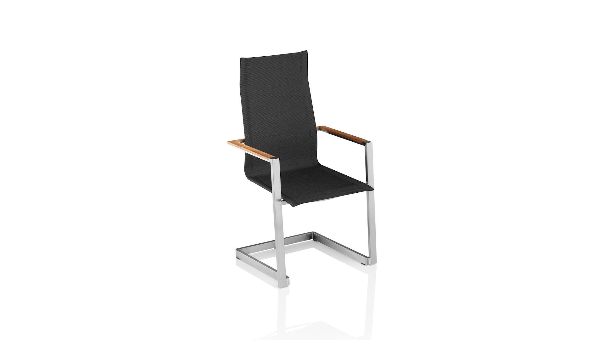 Cantilever chair, stainless steel/charcoal