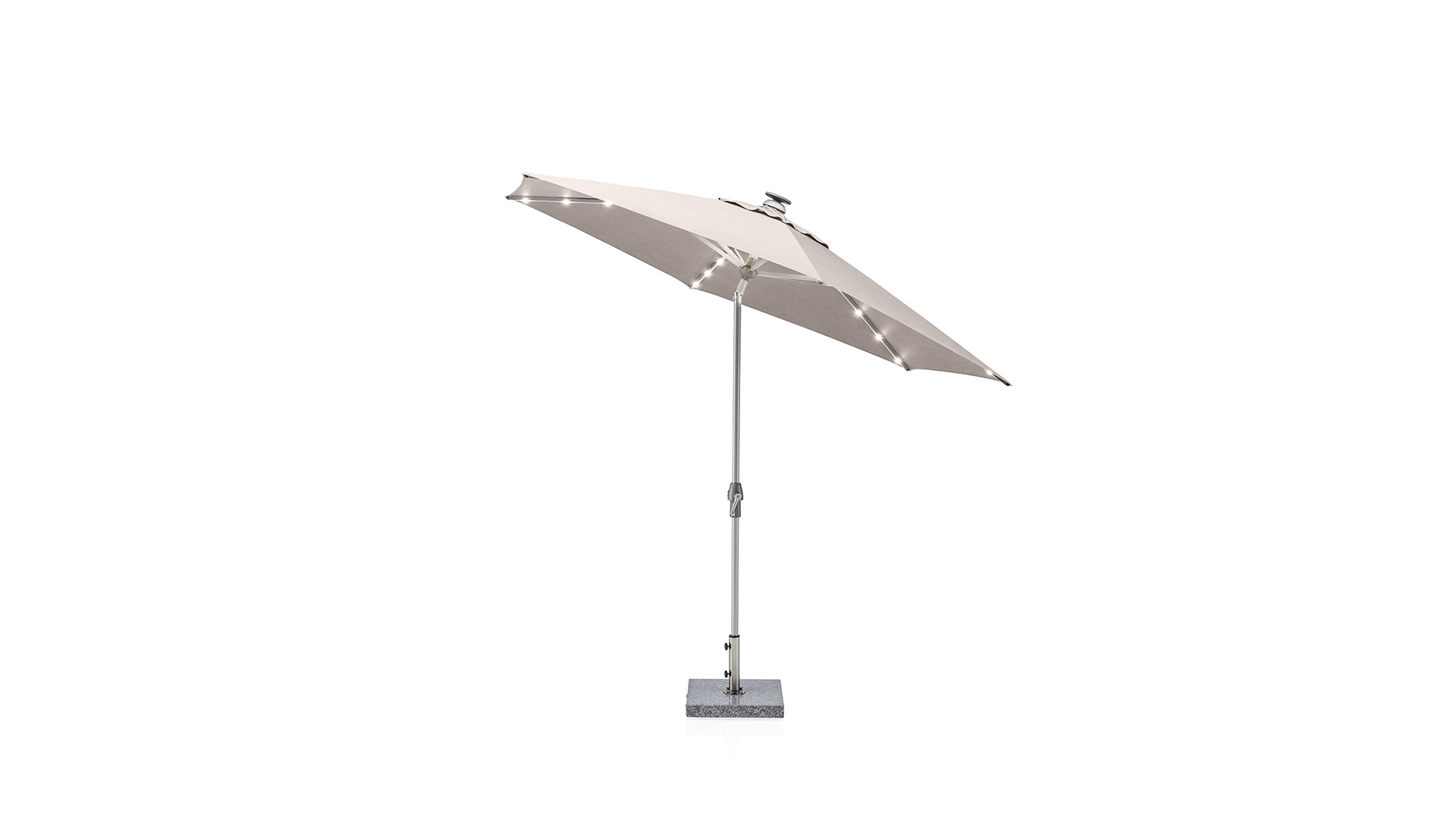 Crankshade Ø 300 cm, silver/taupe, aluminium/pole