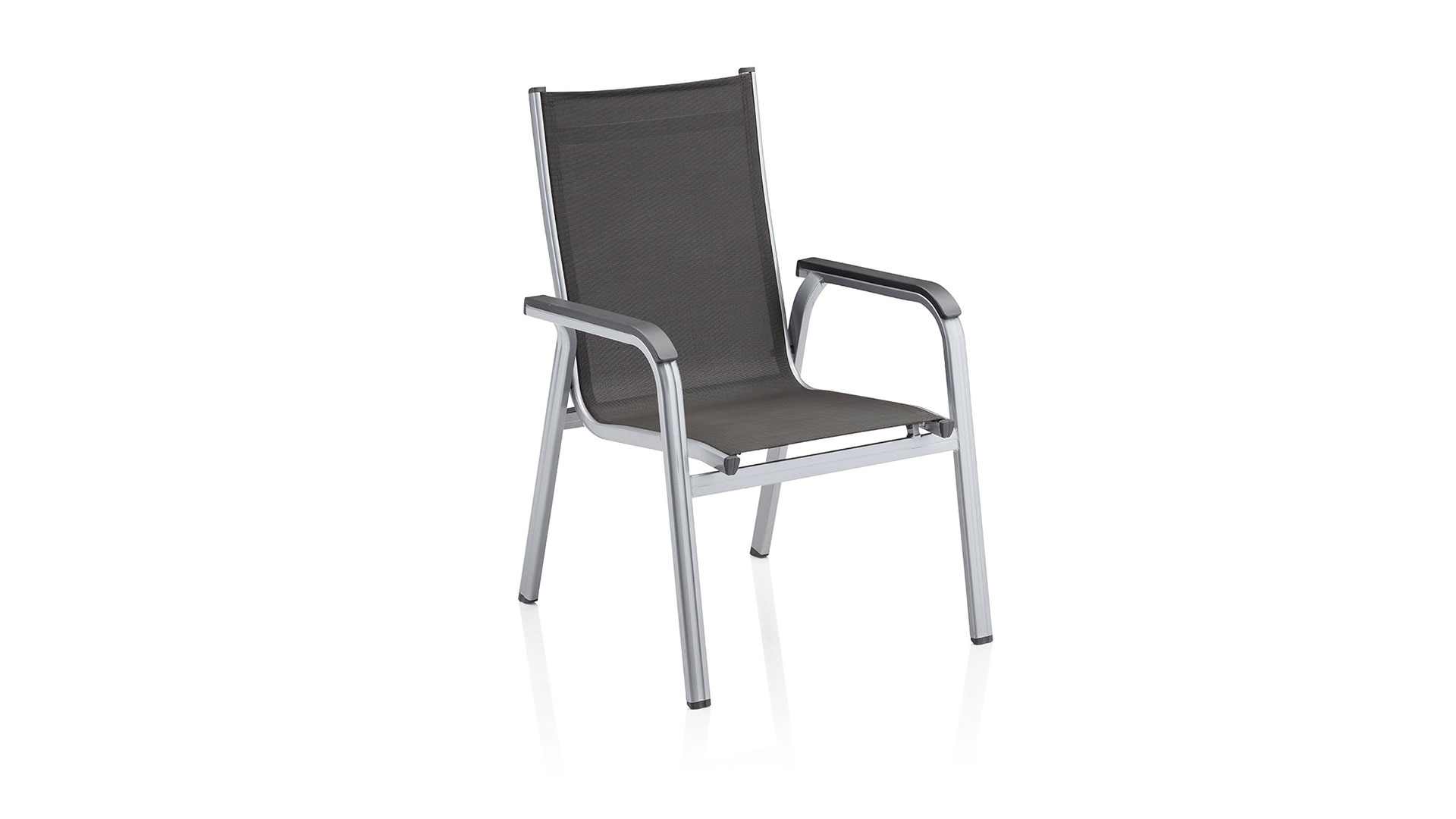 Stacking armchair, silver/anthracite