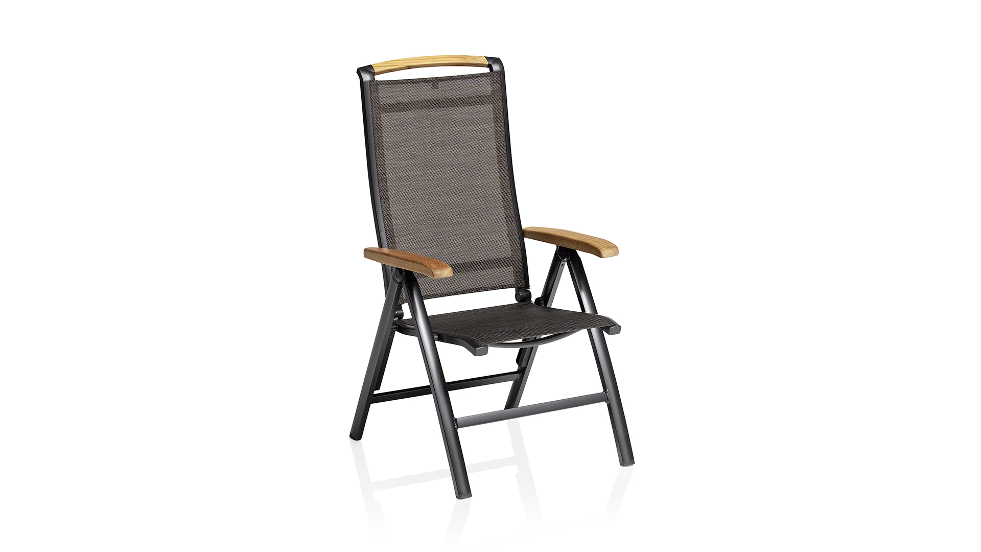 Multi-position armchair w. armrest teak FSC® 100%,