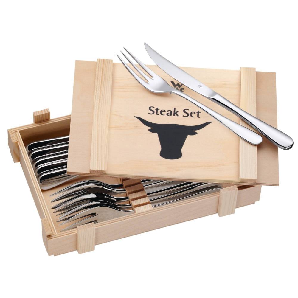 Steak cutlery set 12 pieces in wooden box
