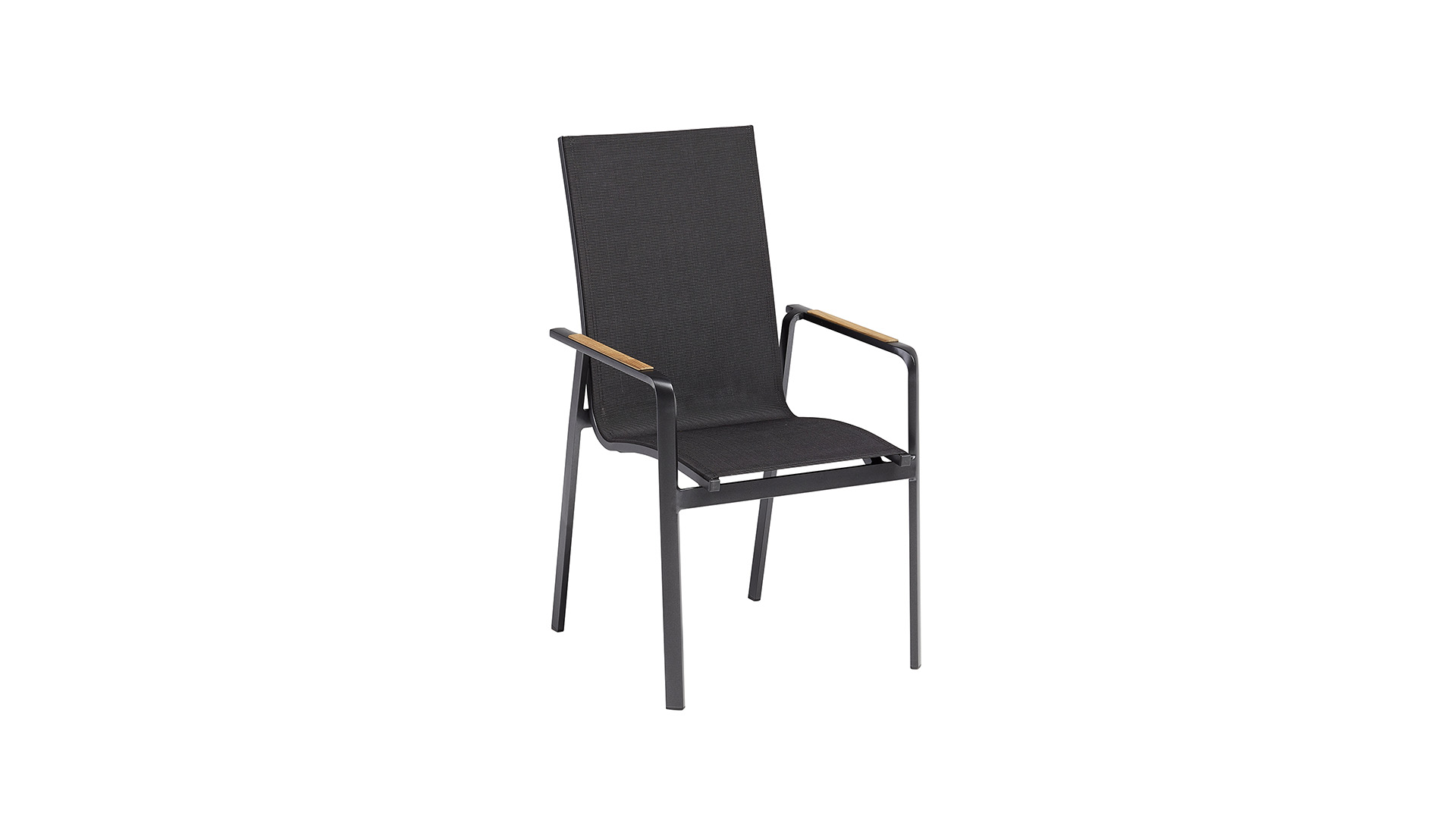 Stacking armchair with high backrest, aluminium/tw