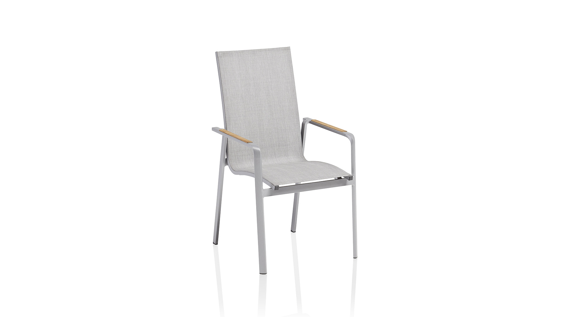 Stacking armchair with high backrest, aluminium/te