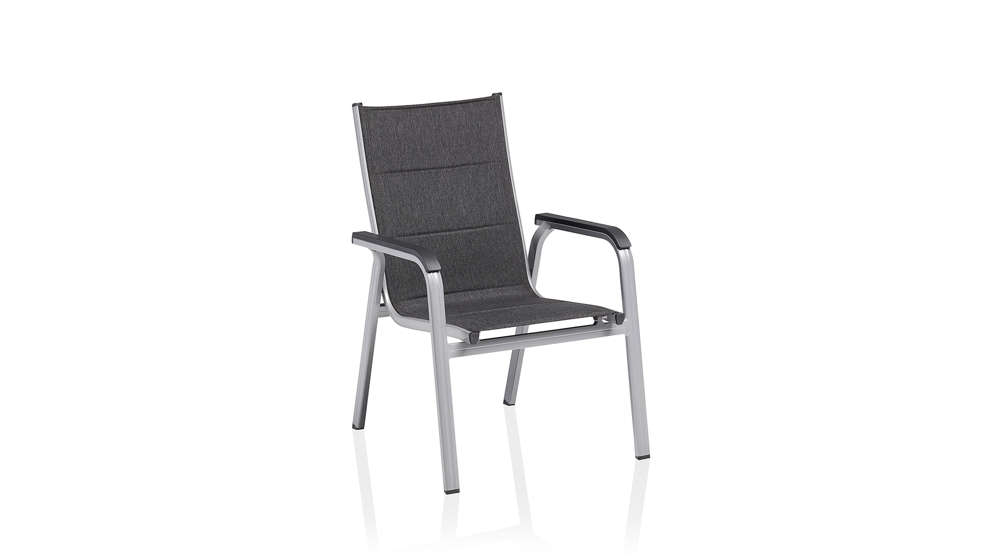 Stacking armchair padded, silver/anthracite