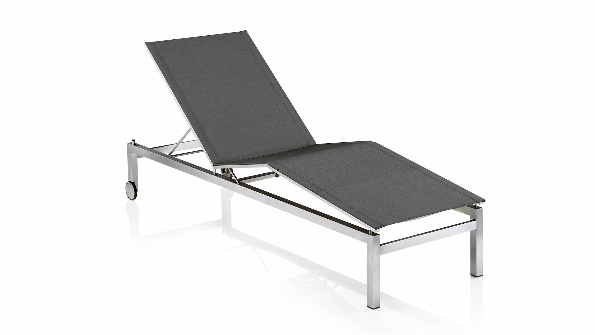 Lounger, stainless steel/ charcoal