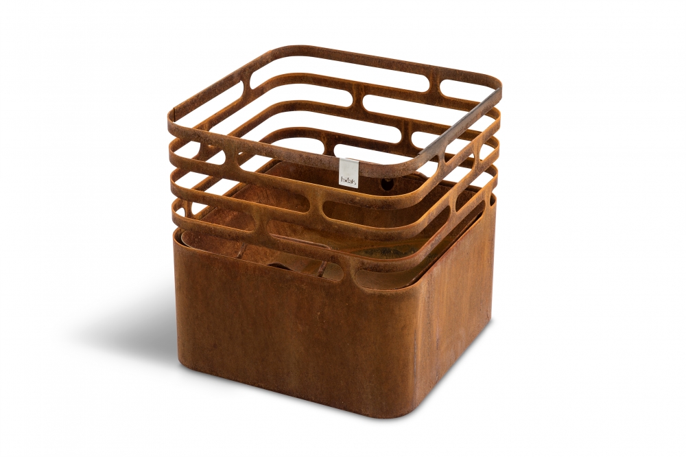 CUBE fire basket rusty