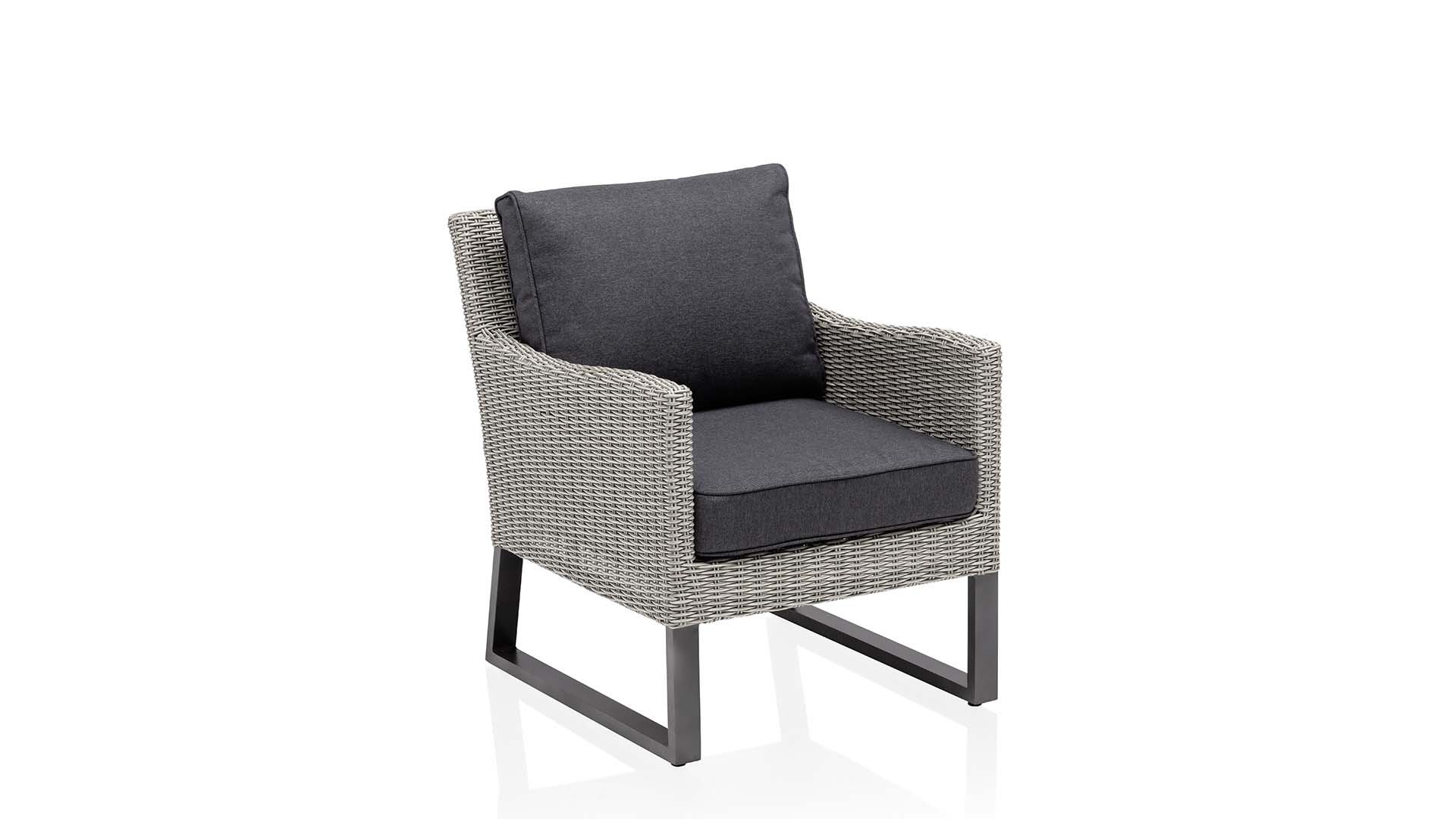 Armchair, anthracite/ white wash