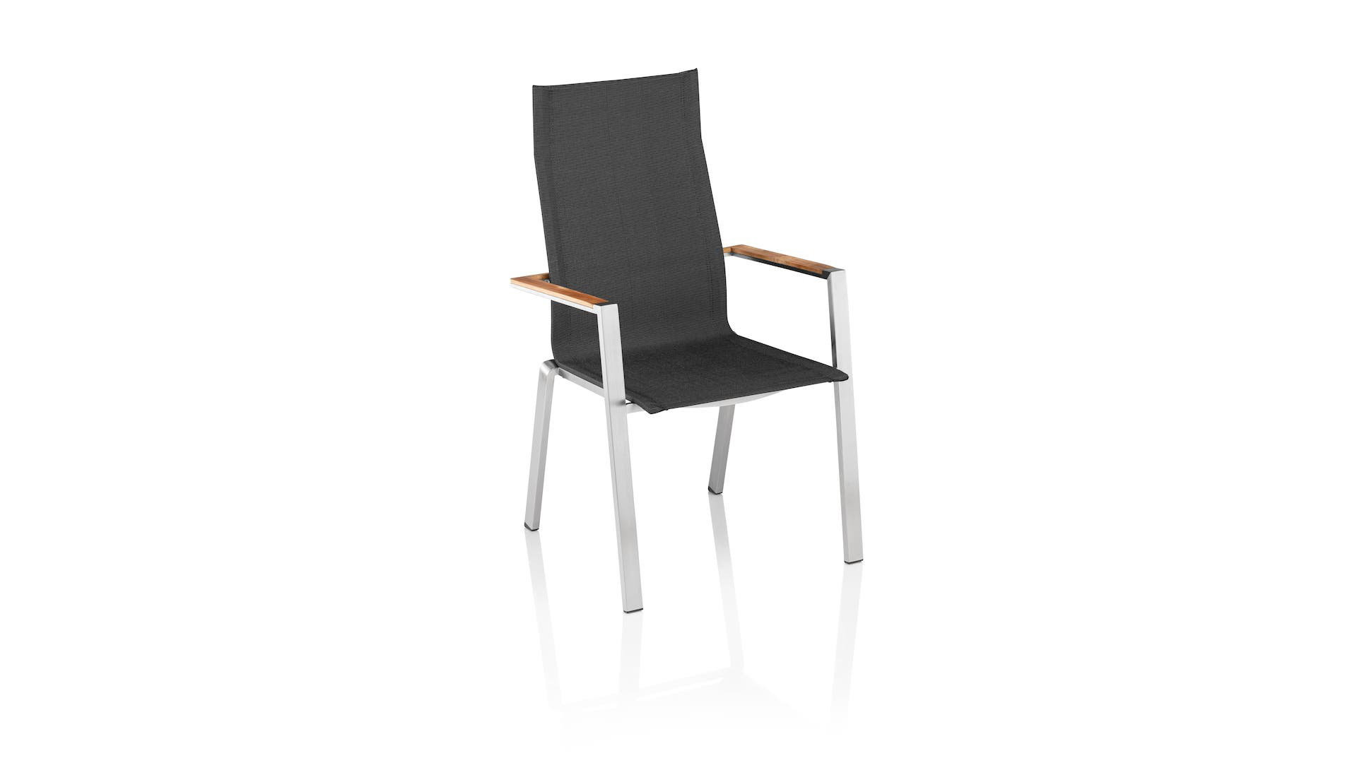 Stacking chair, stainless steel/charcoal