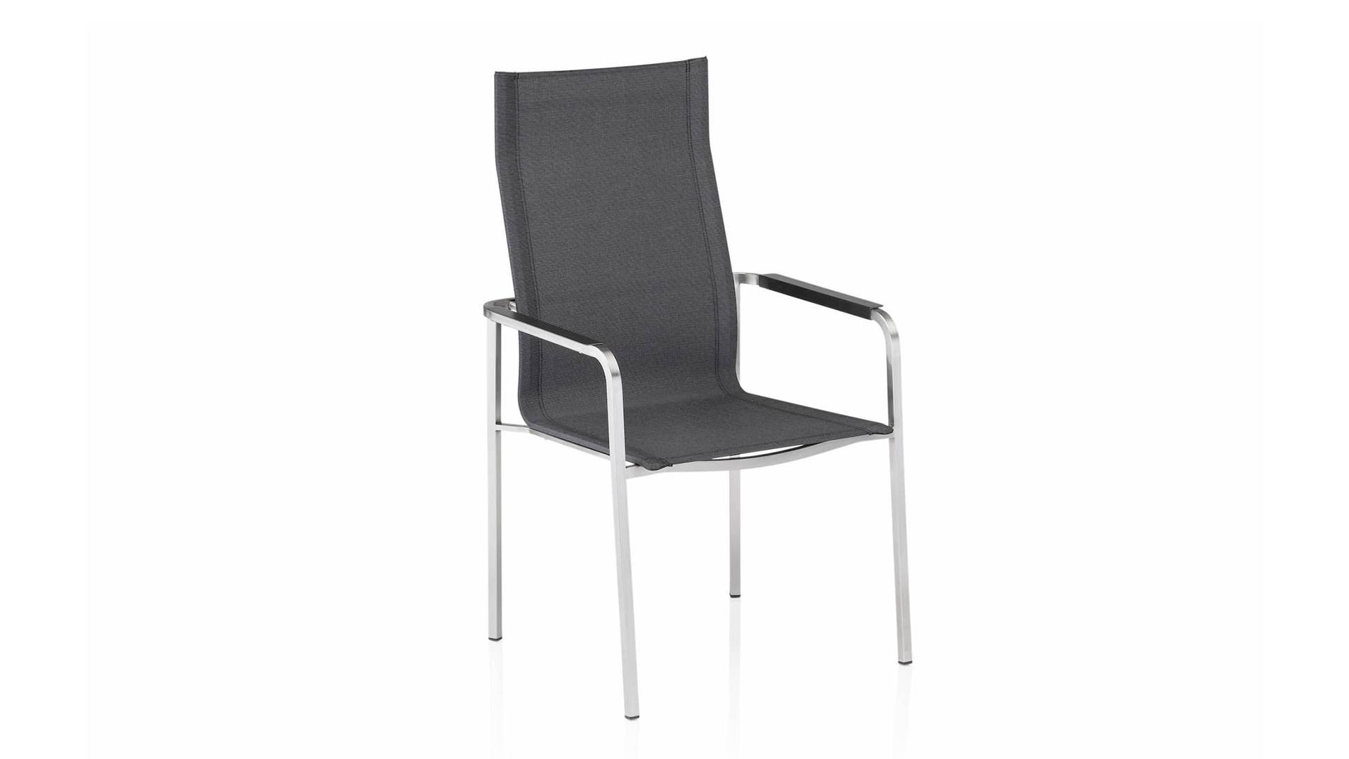 Stacking armchair high backrest, stainless steel/ 