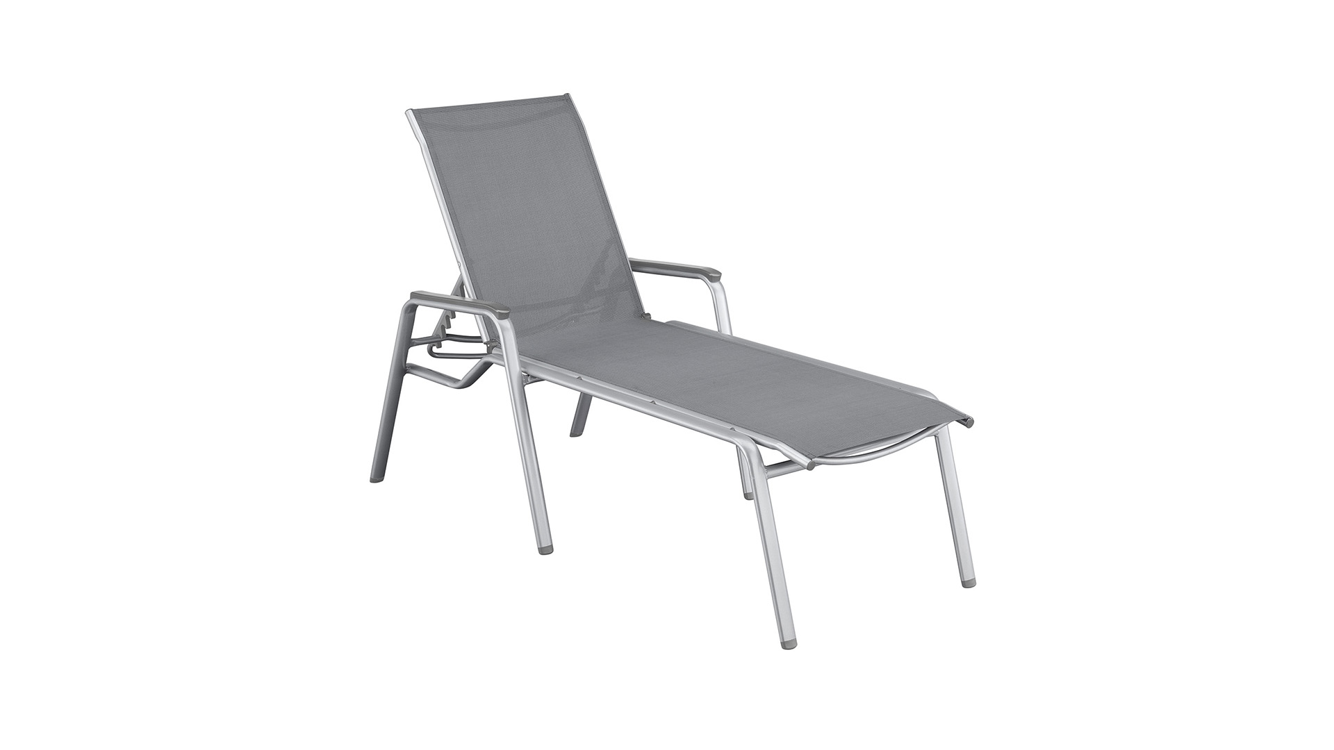 Stacking lounger, silver/anthracite-grey