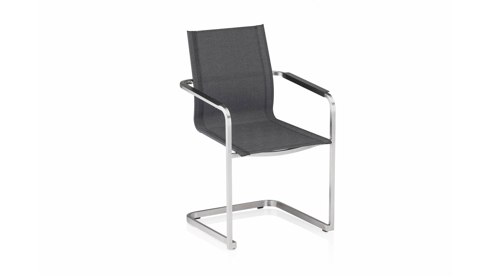 Cantilever chair, stainless steel/ charcoal