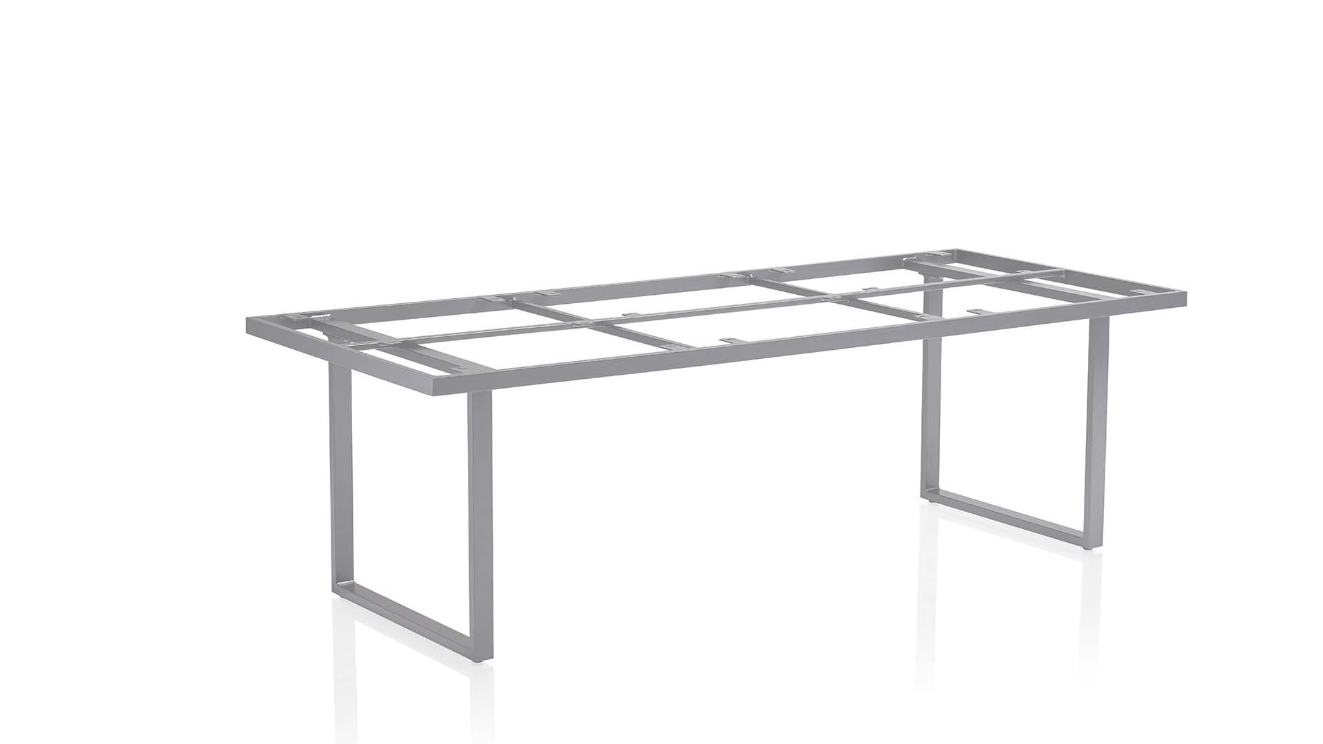 Casual dining table frame 220x95x68 cm, silver