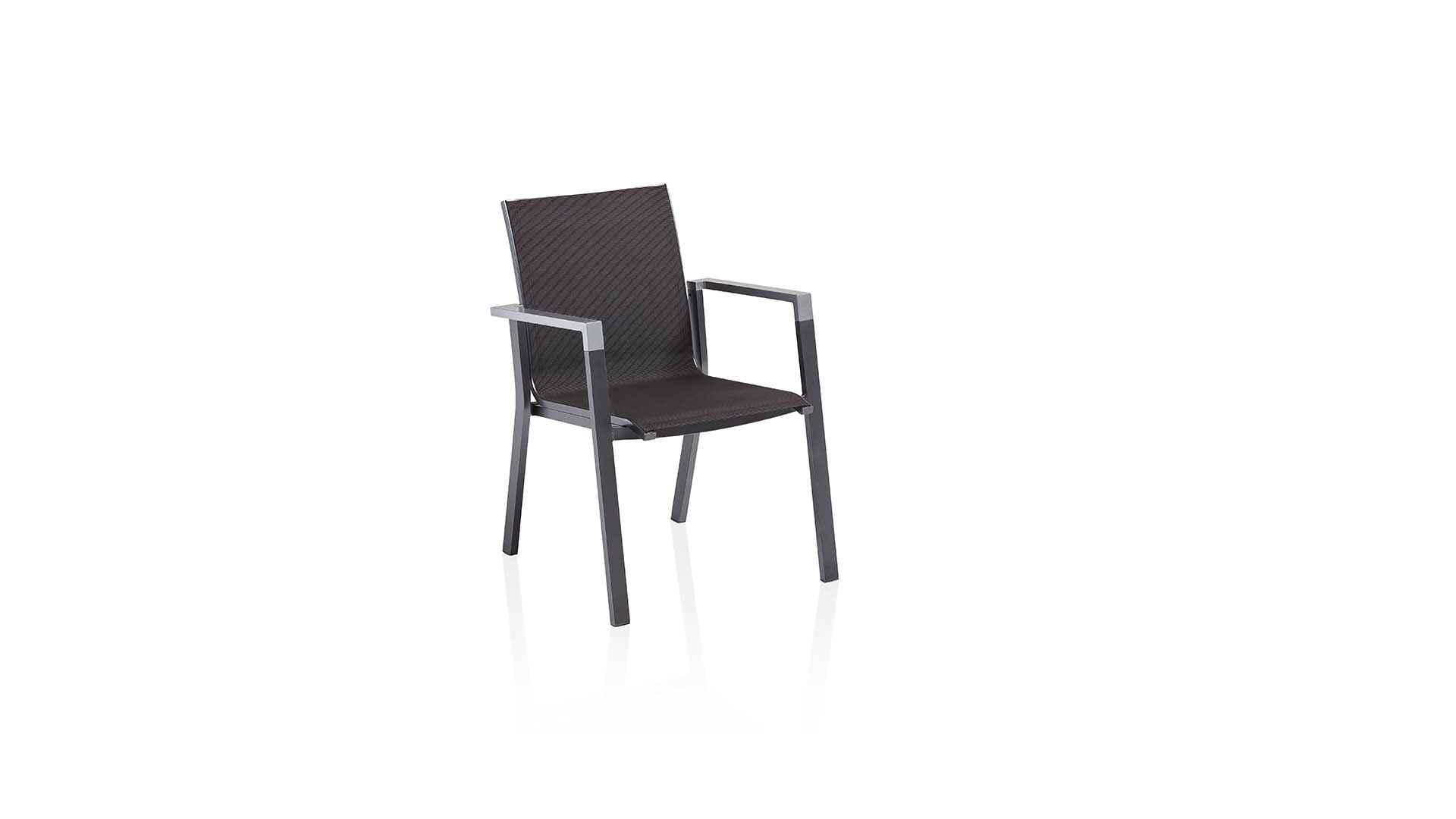 Stacking armchair, aluminium/Twitchell, anthracite