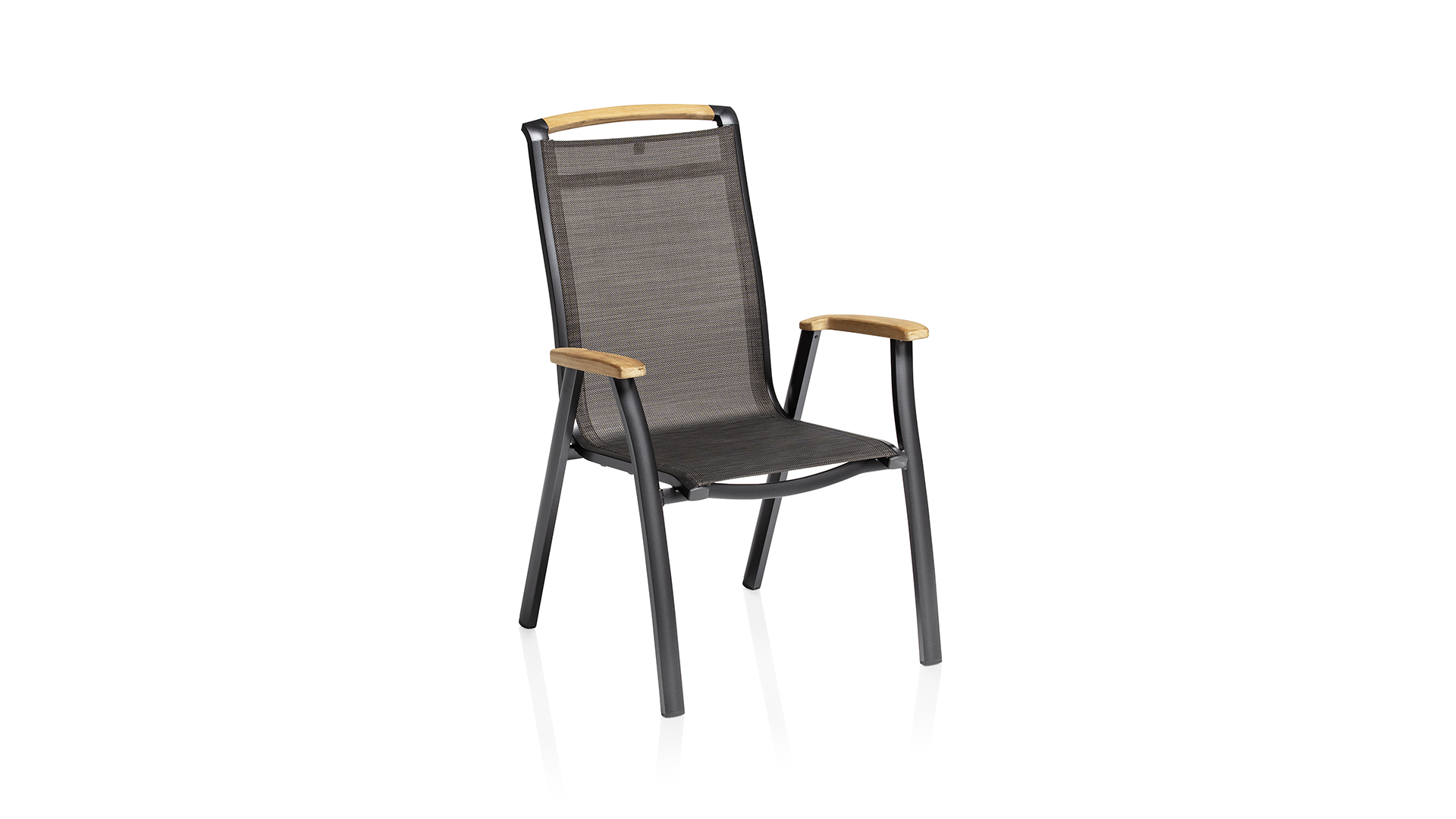 Stacking armchair w. armrest teak FSC® 100%, anthr