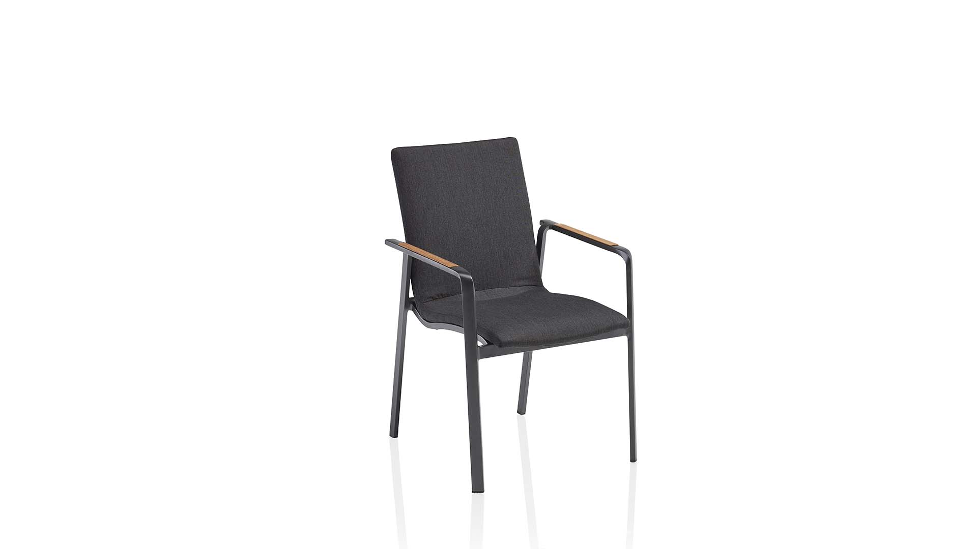 Stacking armchair, aluminium/ Sunbrella®, anthraci