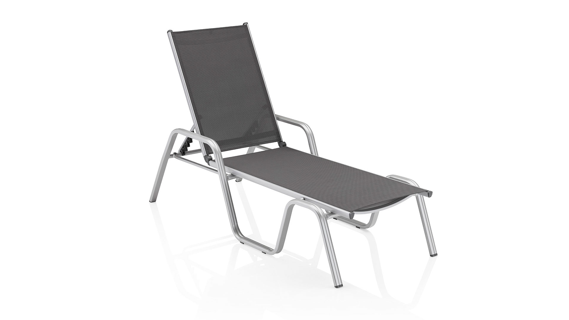 Stacking lounger, silver/anthracite